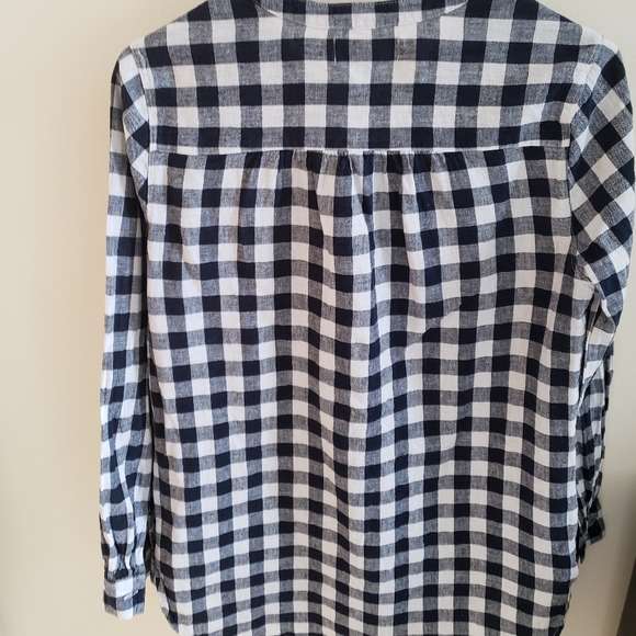 Old Navy blue/white plaid button down tunic - Picture 2 of 5